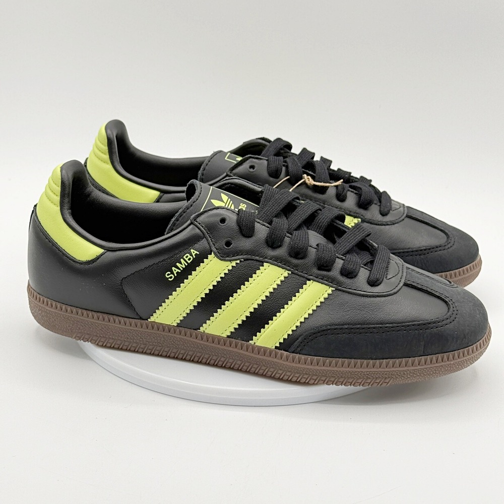 Adidas Samba OG 'Black Pulse Lime' / JS1387 / size 8.5 Womens